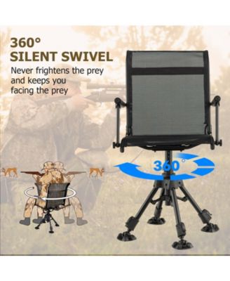 Folding Swivel Patio Chair with 4 Adjustable Legs