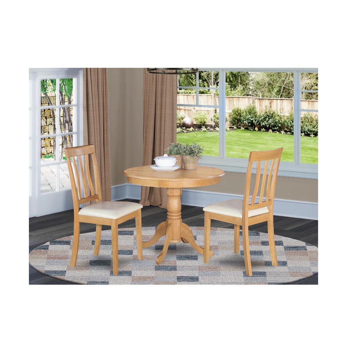 East West Furniture 3 Pc Kitchen Table set- Table and 2 Dining Chairs