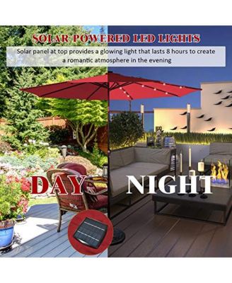 10 Feet Outdoor Patio umbrella with Bright Solar LED Lights