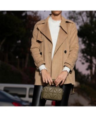 Olive Green Small Crossbody Bag Pebble Leather Mini Purse with Top Handle and Adjustable Strap for Women