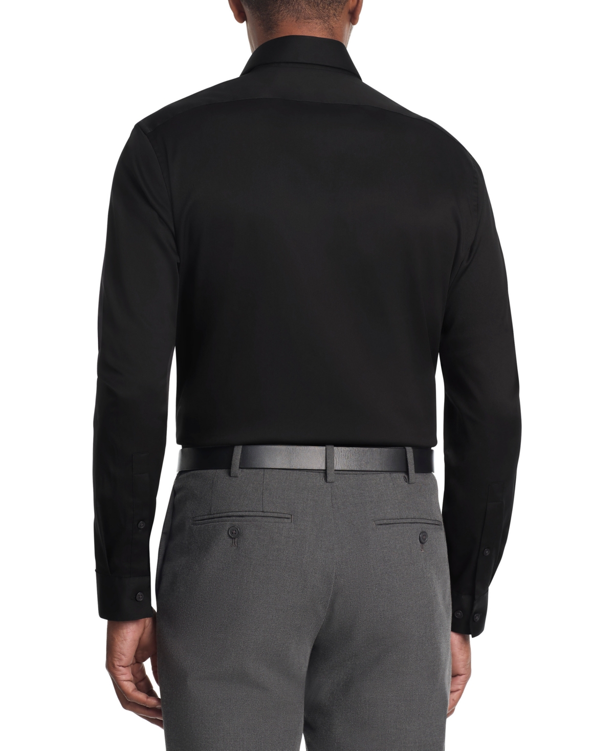 Kenneth Cole Reaction Men's Slim Fit Stretch Dress Shirt In Black