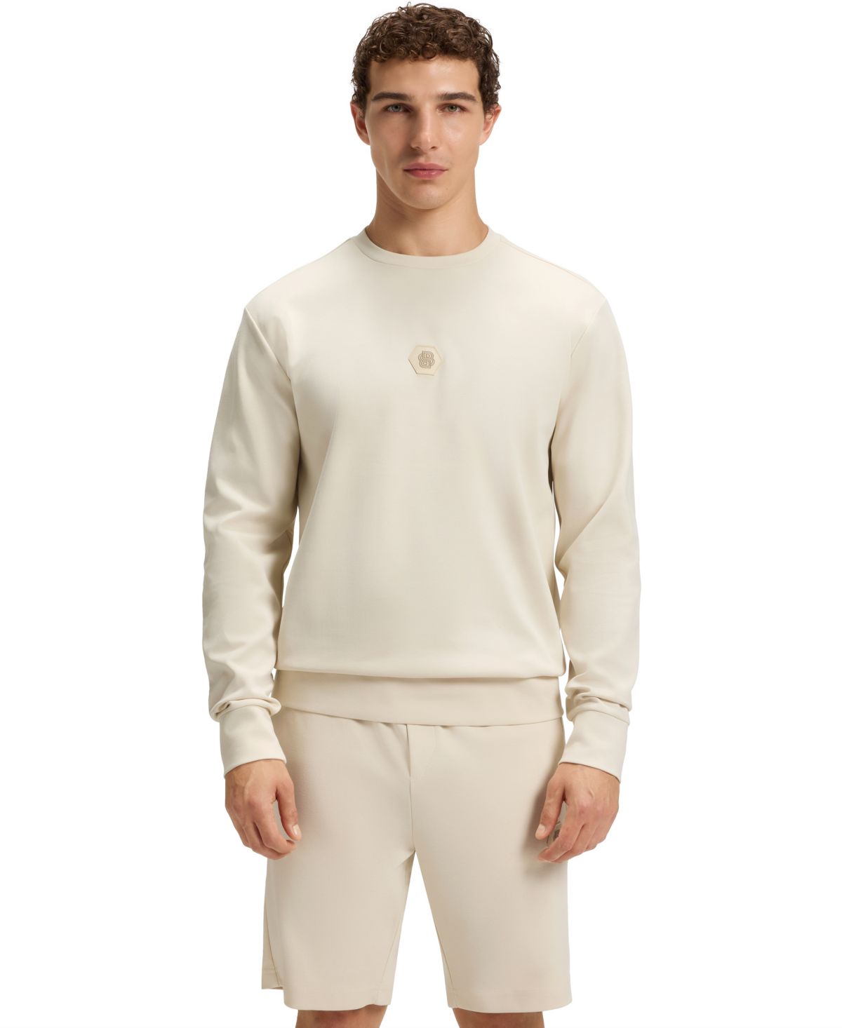 Мужская толстовка из хлопчатобумажной смеси Hugo Boss с монограммой