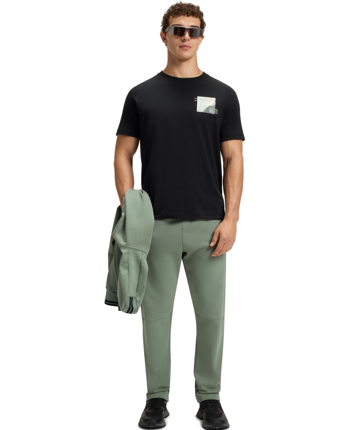 Hugo Boss Boss By  Men's Decorative Reflective Relaxed-fit T-shirt In Black