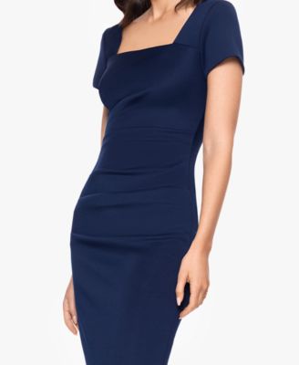 Women's Scuba Square Neck Open Back Dress