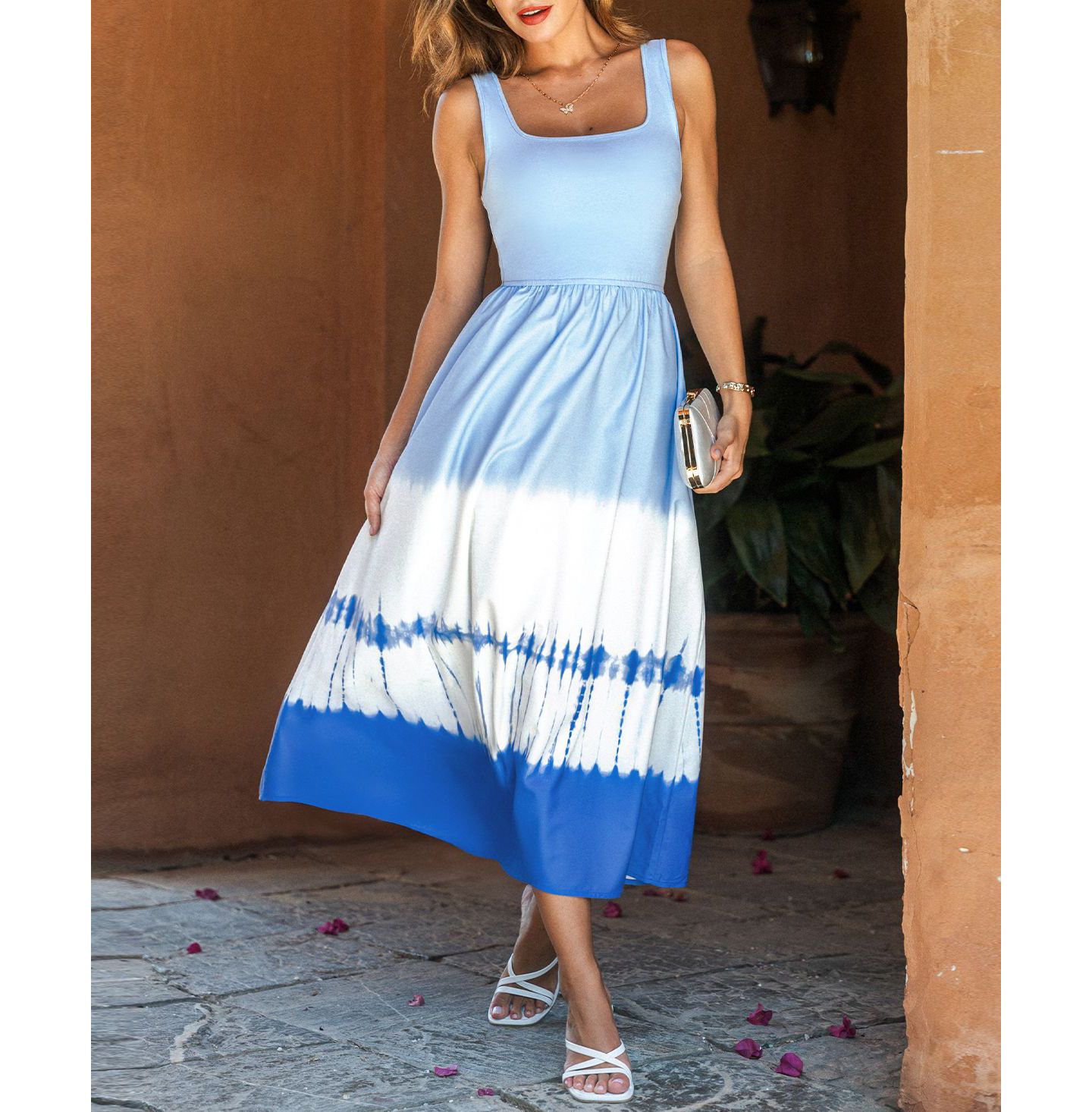 Женское платье Cupshe Lovely Day Ombre Midi Beach, цвет: Пастельный синий — фото 2