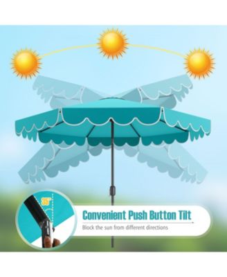 10 Feet Patio Umbrella Outdoor Market Umbrella with Crank Tilt Adjustment