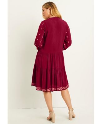 Women's June + Vie Coraline Embroidered Peasant Dress