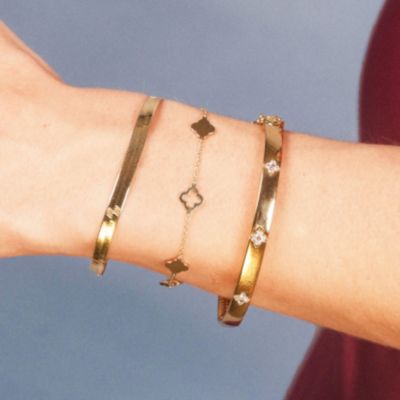 Mini Herringbone Bracelet 14K Yellow Gold - 3 millimeters - 10 inches