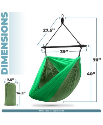 Hanging Outdoor Camping Cacoon Chair - Collapsible and Lightweight Swings - Swinging Rocker Chairs for Camp, Travel, Hiking, Tent, or Porch