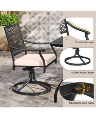 Outdoor Swivel Chairs Patio Dining Chairs with Padded Cushions High Back