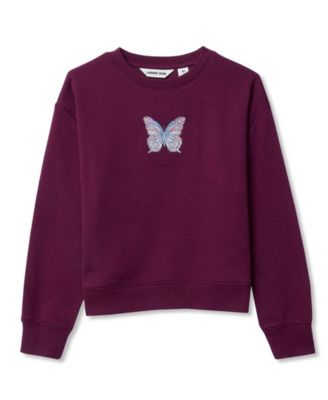 Girls Crew Neck Embroidered Sweatshirt