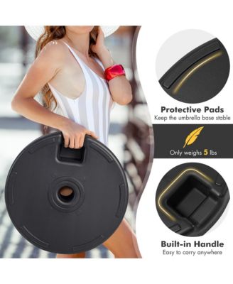 Patio 19.5'' Fillable Round Umbrella Base Stand Holder Heavy-Duty Pole 1.5''/1.9''