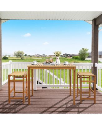 45'' Rectangular Bar Height Dining Table Outdoor Acacia Wood Bar Table Indonesia Teak