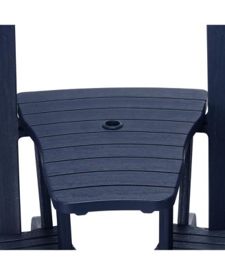 Outdoor HDPE Adirondack Chairs With Connecting Table Tray (Set of 2)