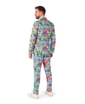 Men's Suit - Official SpongeBob Nickelodeon Clothing - Multicolor - Party Outfit