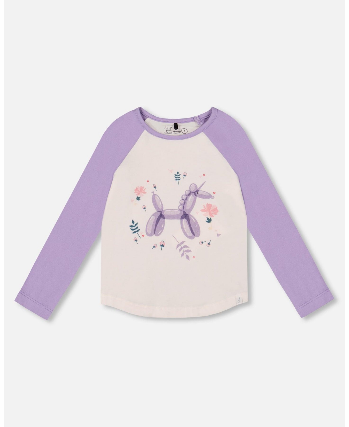 Deux par Toddler Girls Jersey Raglan Sleeve Tee Lavender - Toddler|Child