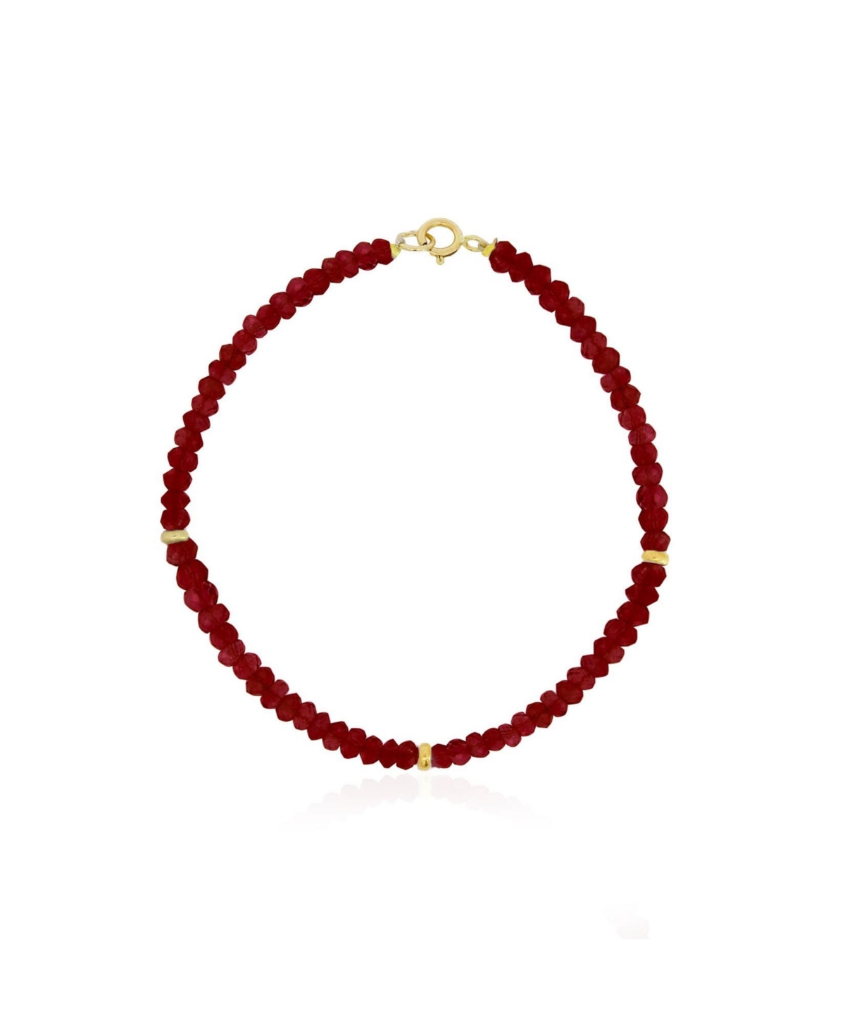 Garnet Bead Bracelet 14K Gold - Garnet