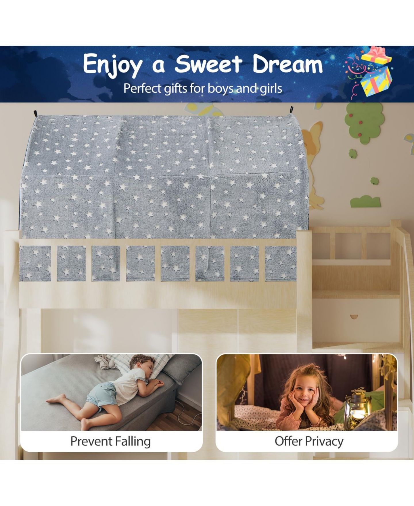 Детская игрушка Mecale Glow-in-the-Dark Twin Bed Tent, Ages 3+ — фото 7