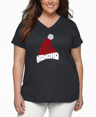 Plus Size All I Want for Christmas is You Word Art V-Neck T-Shirt