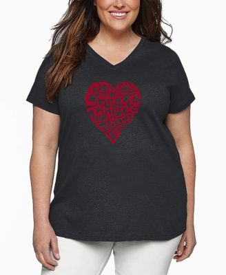 Plus Size Crazy Little Thing Called Love Word Art V-Neck T-Shirt