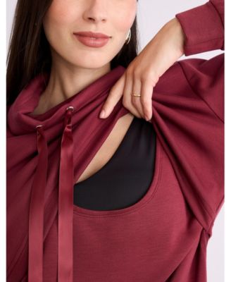 Maternity Funnel Neck Pullover Nursing Sweatshirt - Motherhood