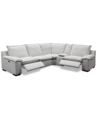 Borsi 5-Pc. Sectional with 3 Power Recliners & 1 Console, Exclusive at Macy's