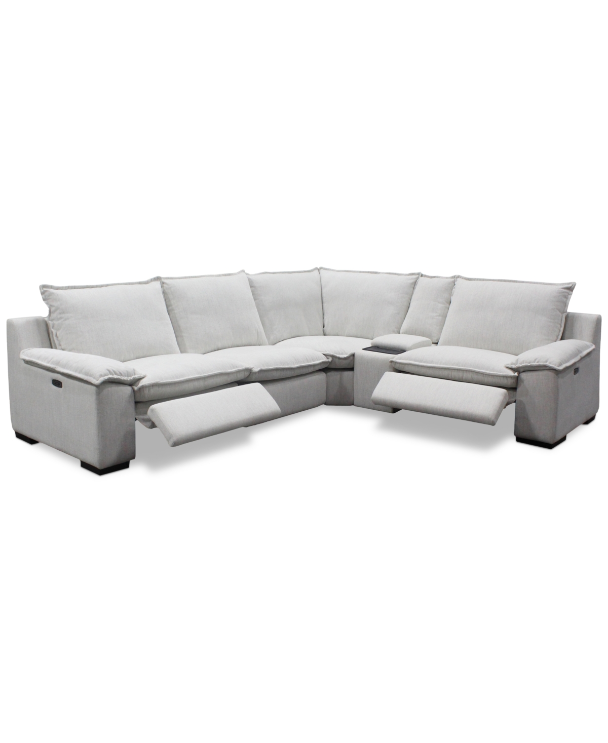 Macy's Borsi 5-pc. Sectional With 3 Power Recliners & 1 Console, Exclusive At  In White