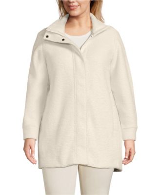 Plus Size Boucle Fleece Coat