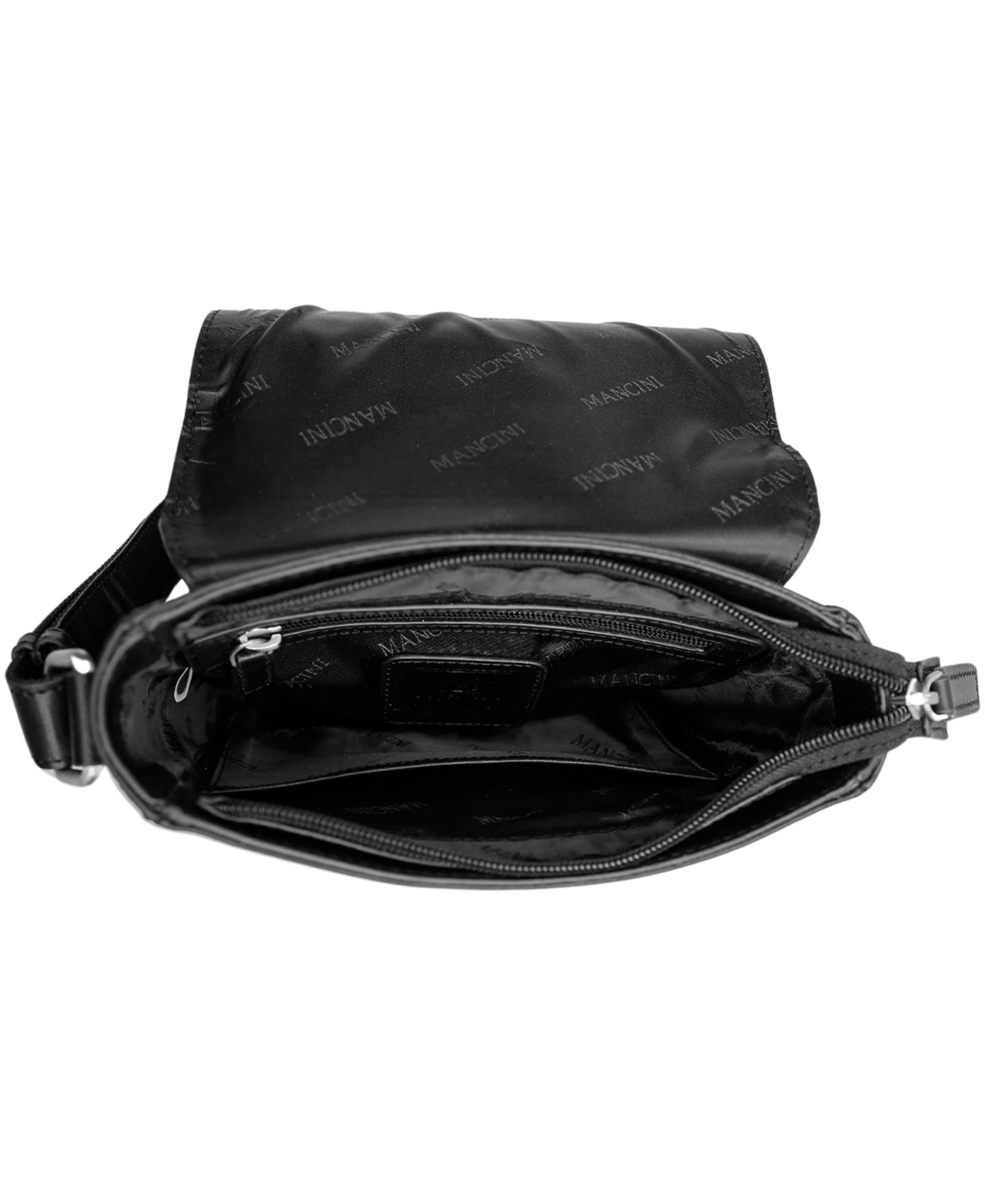 Мужская сумка Mancini On-the-Go Leather Crossbody, цвет: Чёрный — фото 5