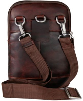 Men's Leather Crossbody Organizer Bag