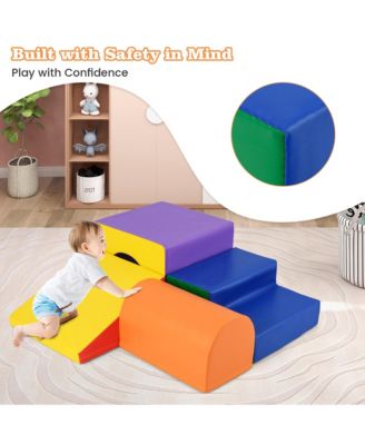Toddler Climb and Crawl Activity Playset Blocks w/ Waterproof PU Cover EPE Foam