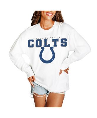 Gameday Couture - Women's White Indianapolis Colts Big Goals Oversized Long Sleeve T-Shirt