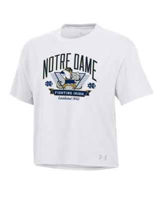 Women's White Notre Dame Fighting Irish Essentials Icon Ultra-Soft Boxy Cropped T-Shirt