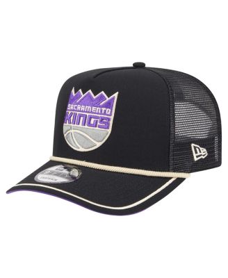 Men's Black Sacramento Kings Vintage Team Rope A-Frame 9FIFTY Snapback Hat