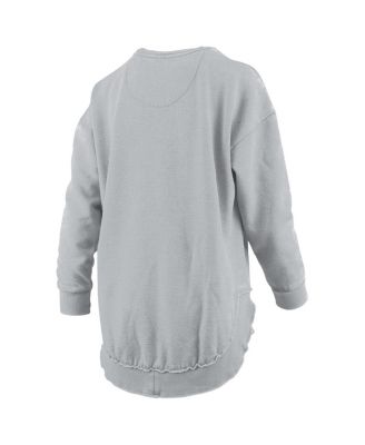 Women's&nbsp;Gray UConn Huskies 2025 WBB National Champions M&eacute;lange Poncho Pullover Sweatshirt