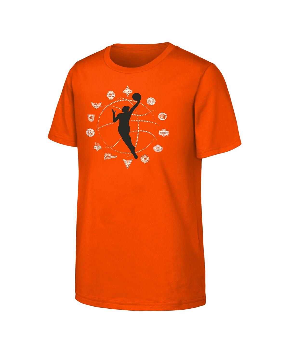Outerstuff Big Boys And Girls Orange Wnba All Teams Circle T-shirt In Orange