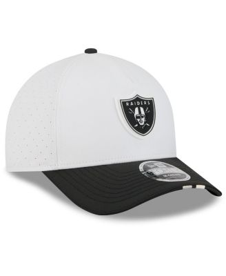 Men's White/Black Las Vegas Raiders 2025 NFL Training Camp A-Frame 9FORTY Adjustable Hat