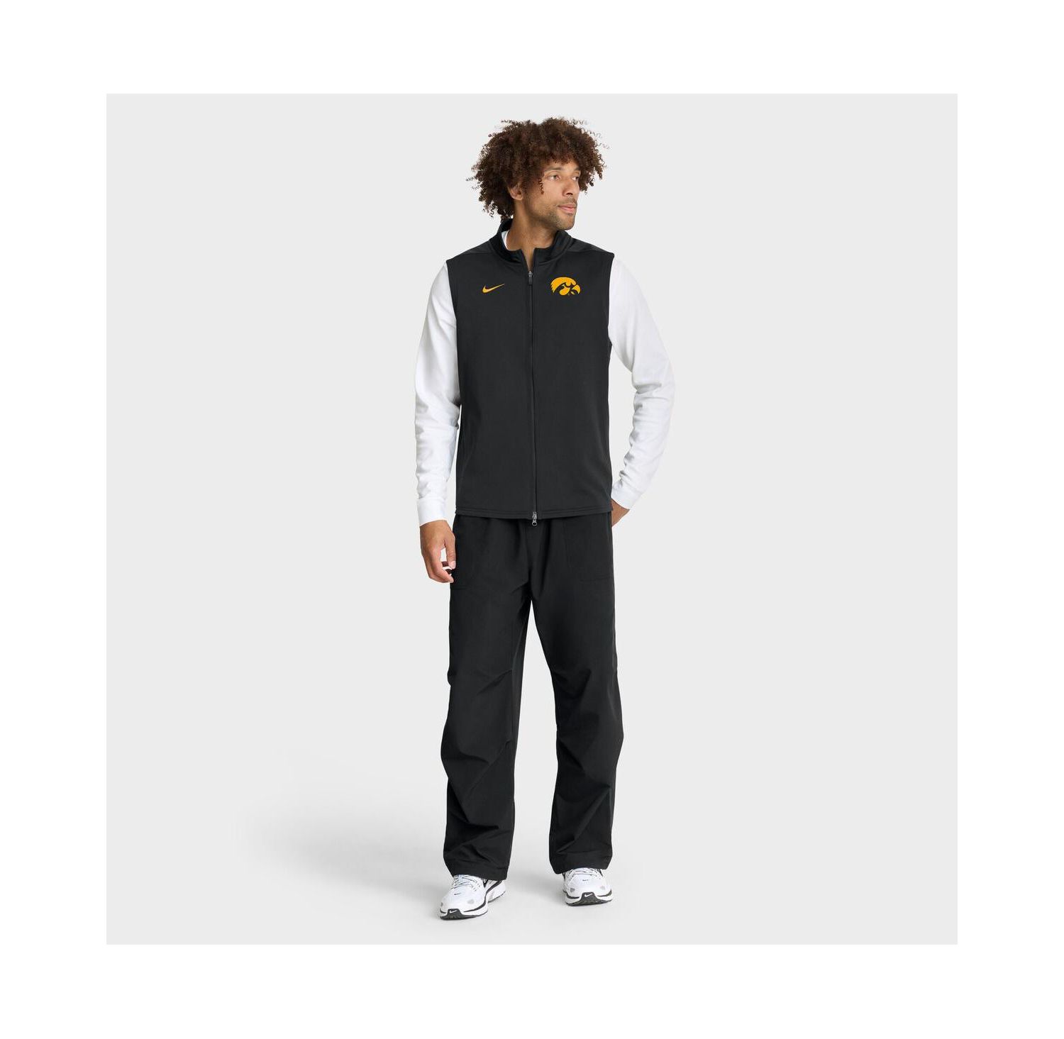 Men's Black Iowa Hawkeyes Primetime Victory Performance Full-Zip Vest