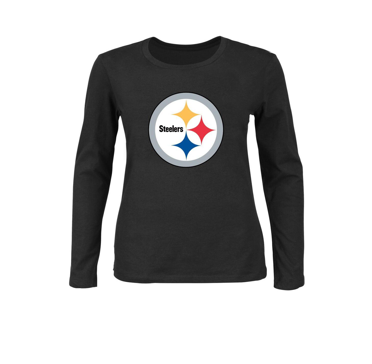 Women's Black Pittsburgh Steelers Plus Size Long Sleeve T-Shirt