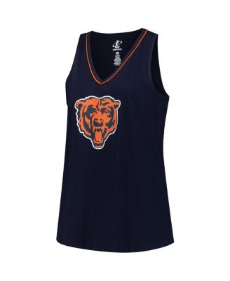 Women's Navy Chicago Bears Plus Size Stellar Win V-Neck Tank Top