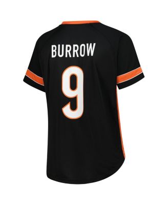 Women's&nbsp;Joe Burrow Black Cincinnati Bengals Plus Size Name Number Lace-Up T-Shirt