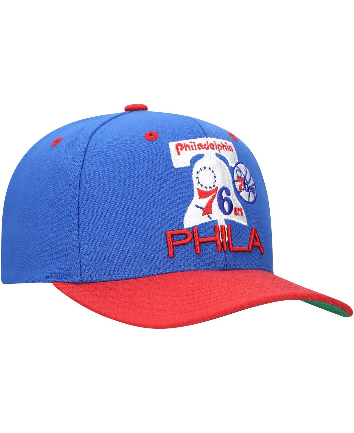 Mitchell & Ness Men's Royal Philadelphia 76ers All In 2.0 Pro Crown Snapback Hat In Blue