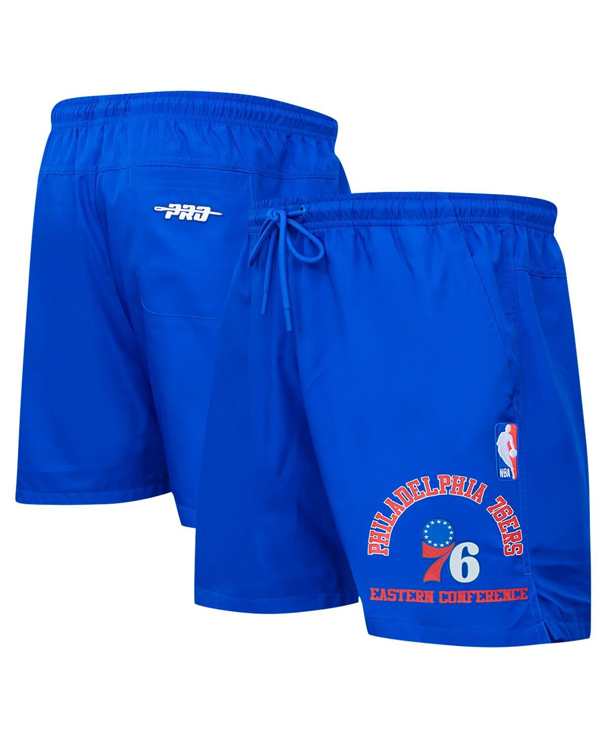 Pro Standard Royal Philadelphia 76ers Area Code Shorts In Blue
