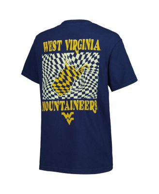 Women's Navy West Virginia Mountaineers Comfort Colors Checkered Mascot T-Shirt
