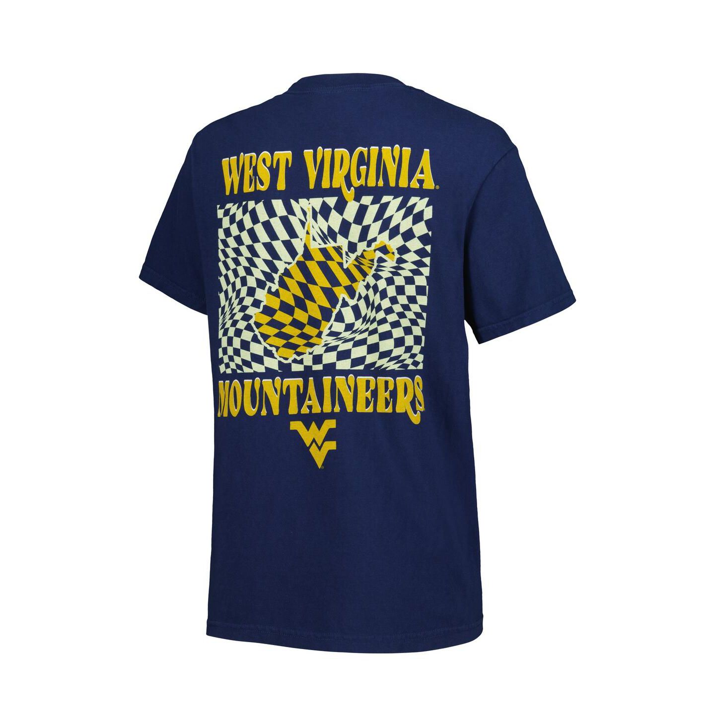 Женская футболка Image One Navy West Virginia Mountaineers Comfort Colors Checkered Mascot — фото 2