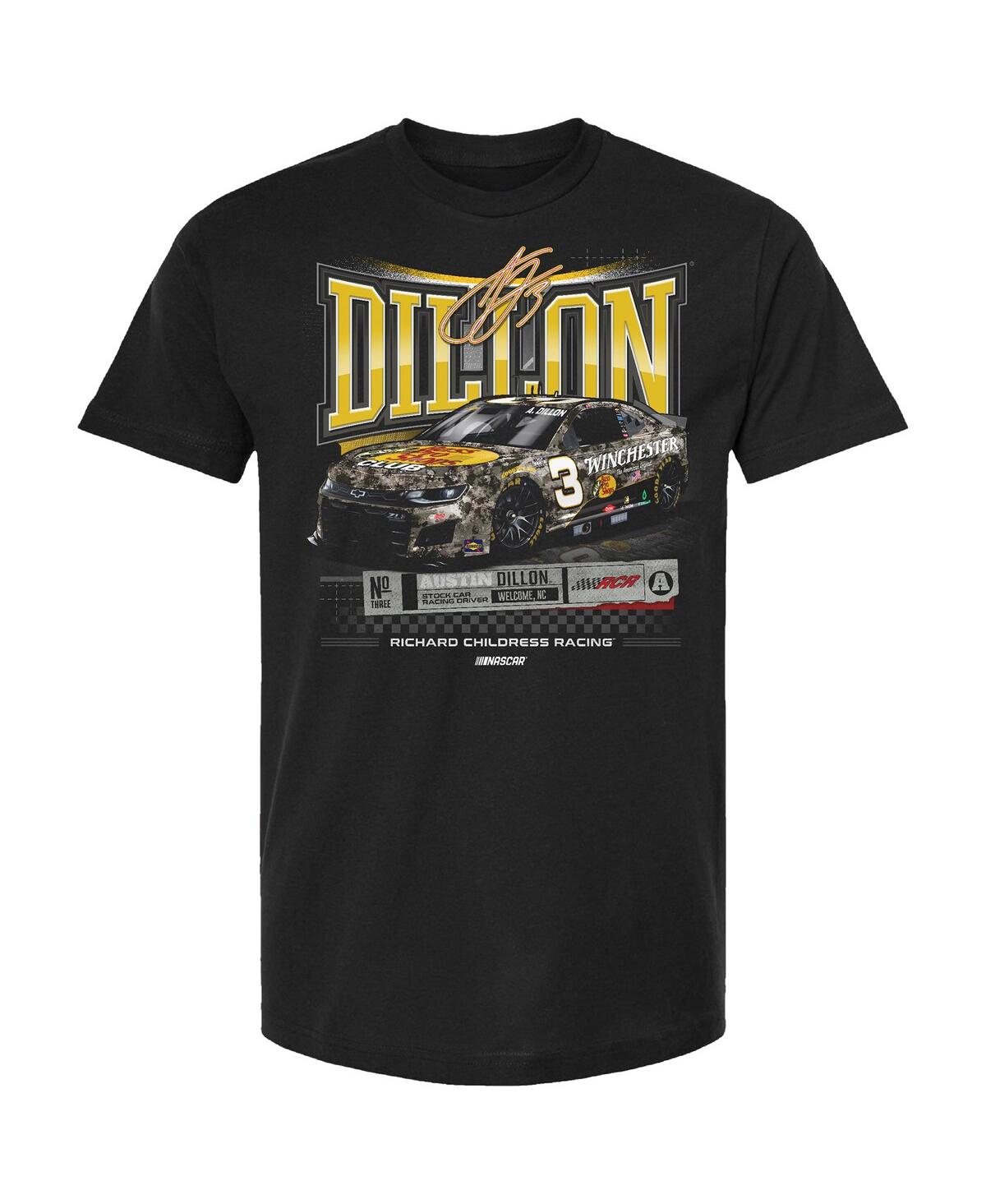 Richard Childress Racing Team Collection Men's Black Austin Dillon Downforce T-shirt In Black