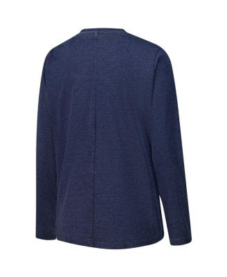 Women's Navy Michigan Wolverines Chandler Olive Leaf Arch Long Sleeve T-Shirt