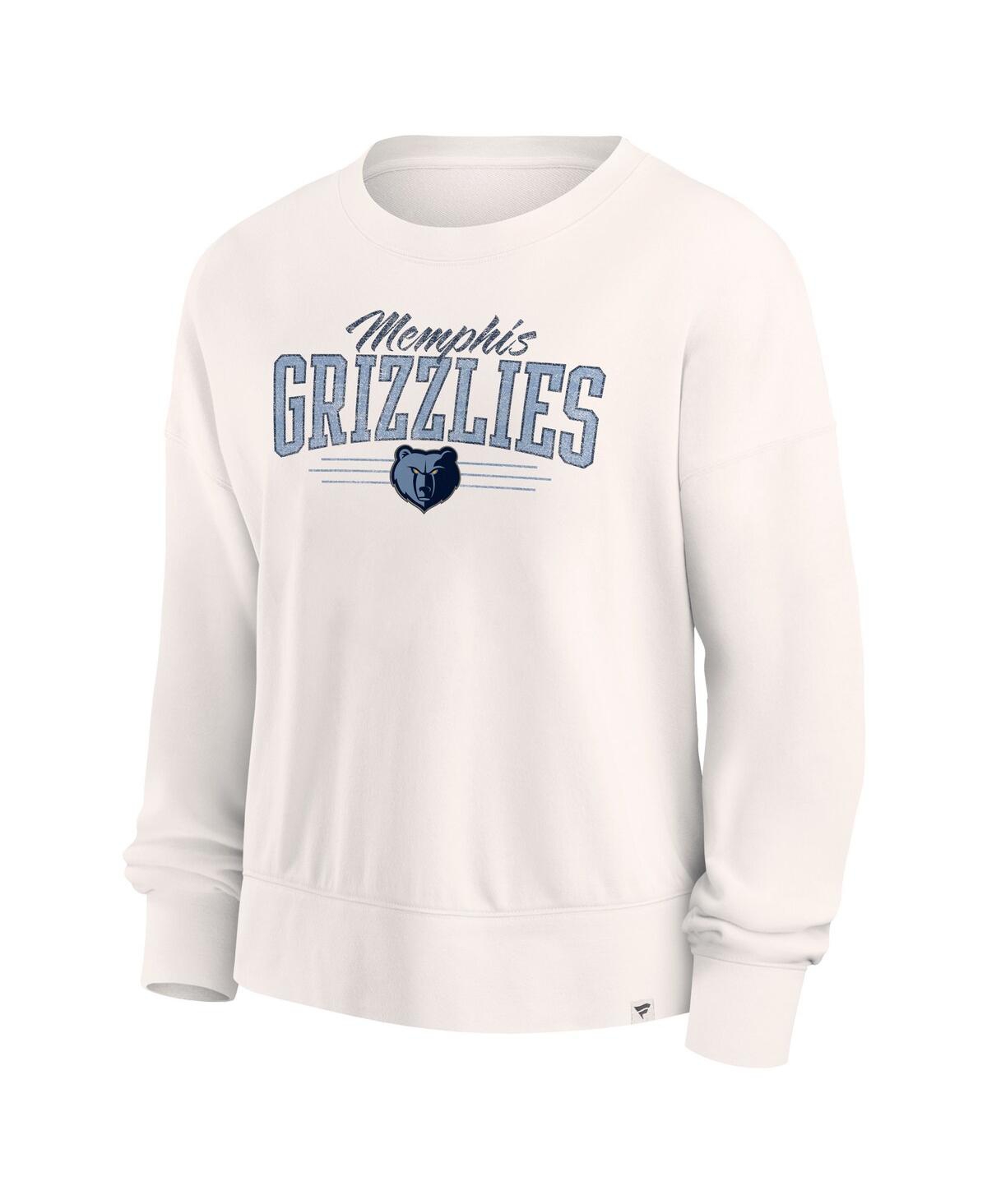 Fanatics Women's Cream Memphis Grizzlies Close The Game Pullover Sweatshirt In White