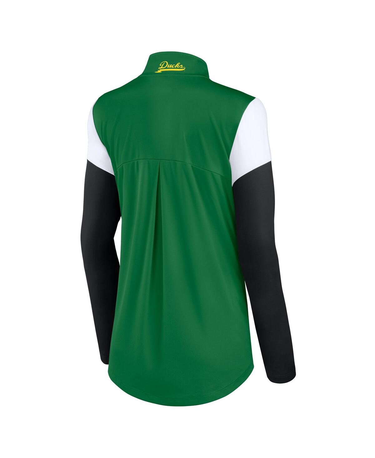 Fanatics Women's Green Oregon Ducks Block Party Quarter-zip Top In Green