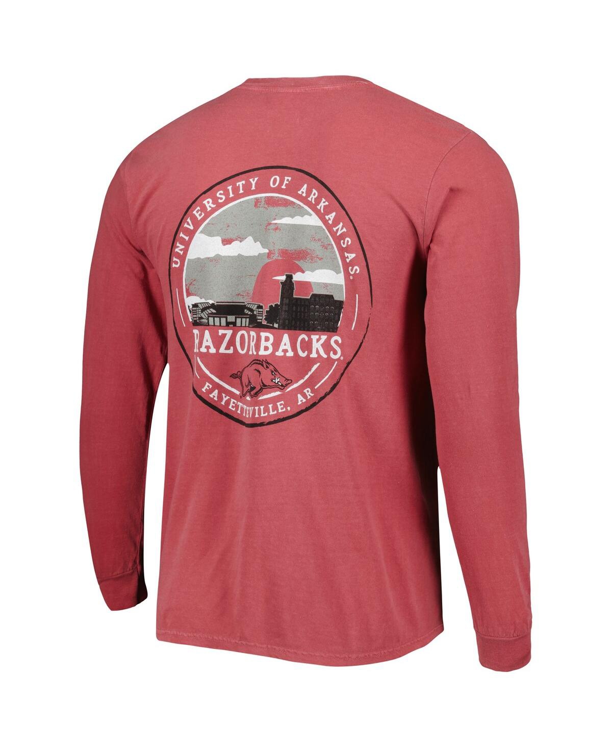Image One Men's Cardinal Arkansas Razorbacks Circle Campus Scene Long Sleeve T-shirt In Red